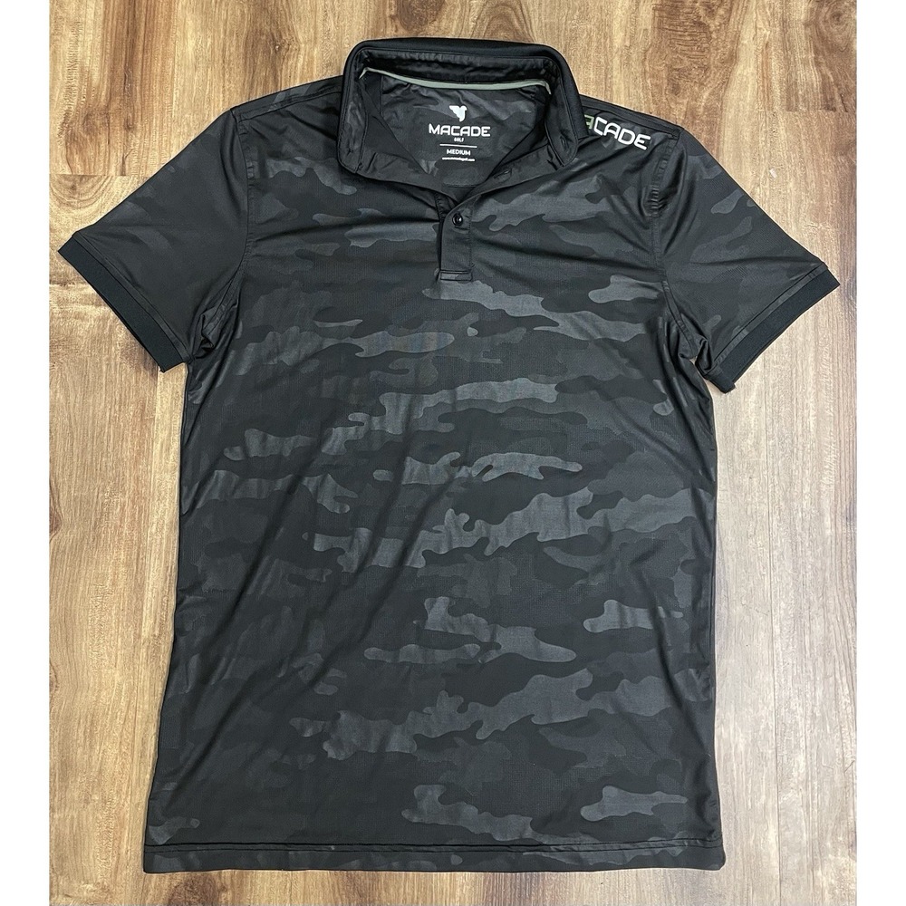 Macade Golf Performance Polo Shirt Gray Camo Men's Size Medium